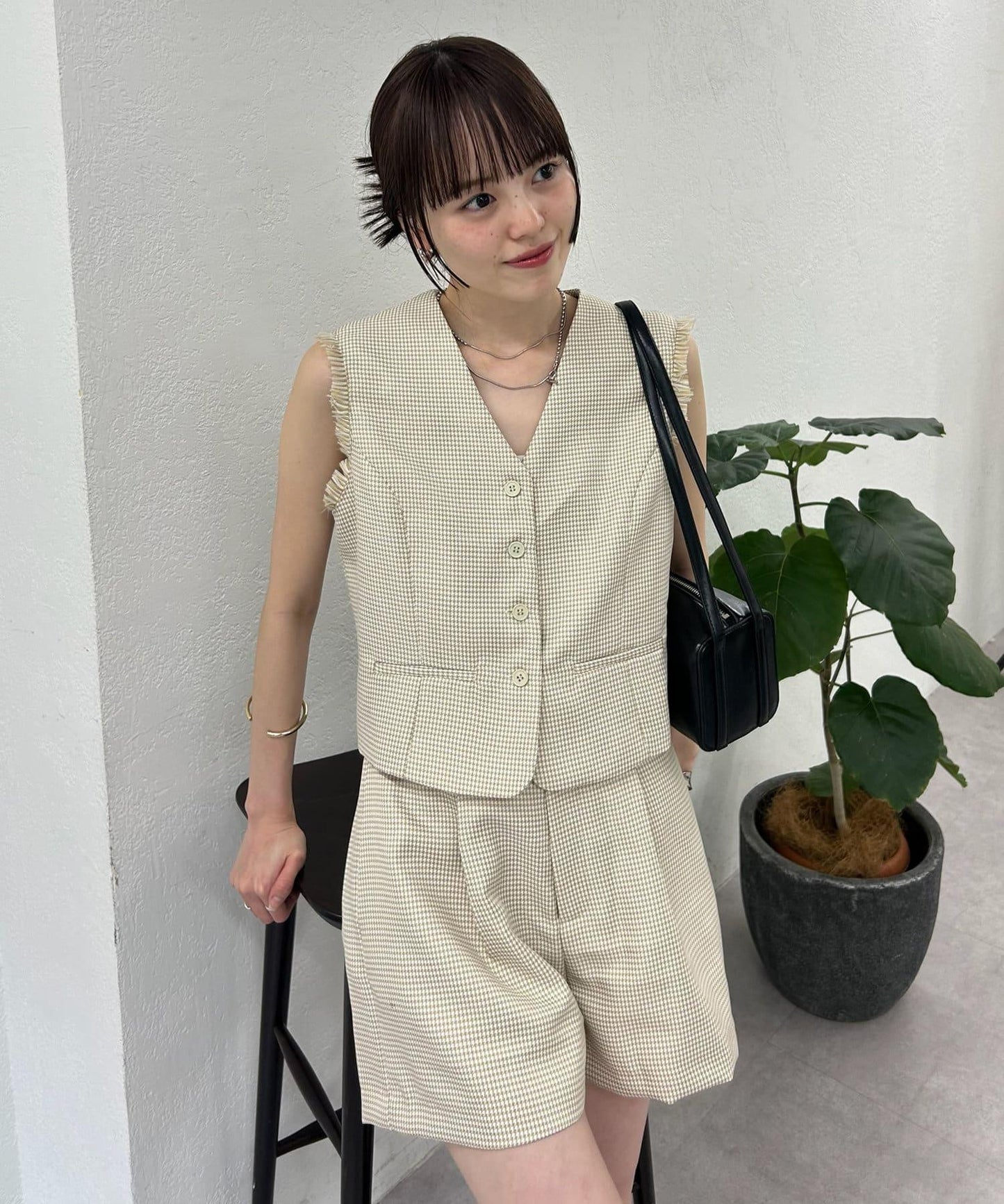 【森川企劃】格紋馬甲套裝