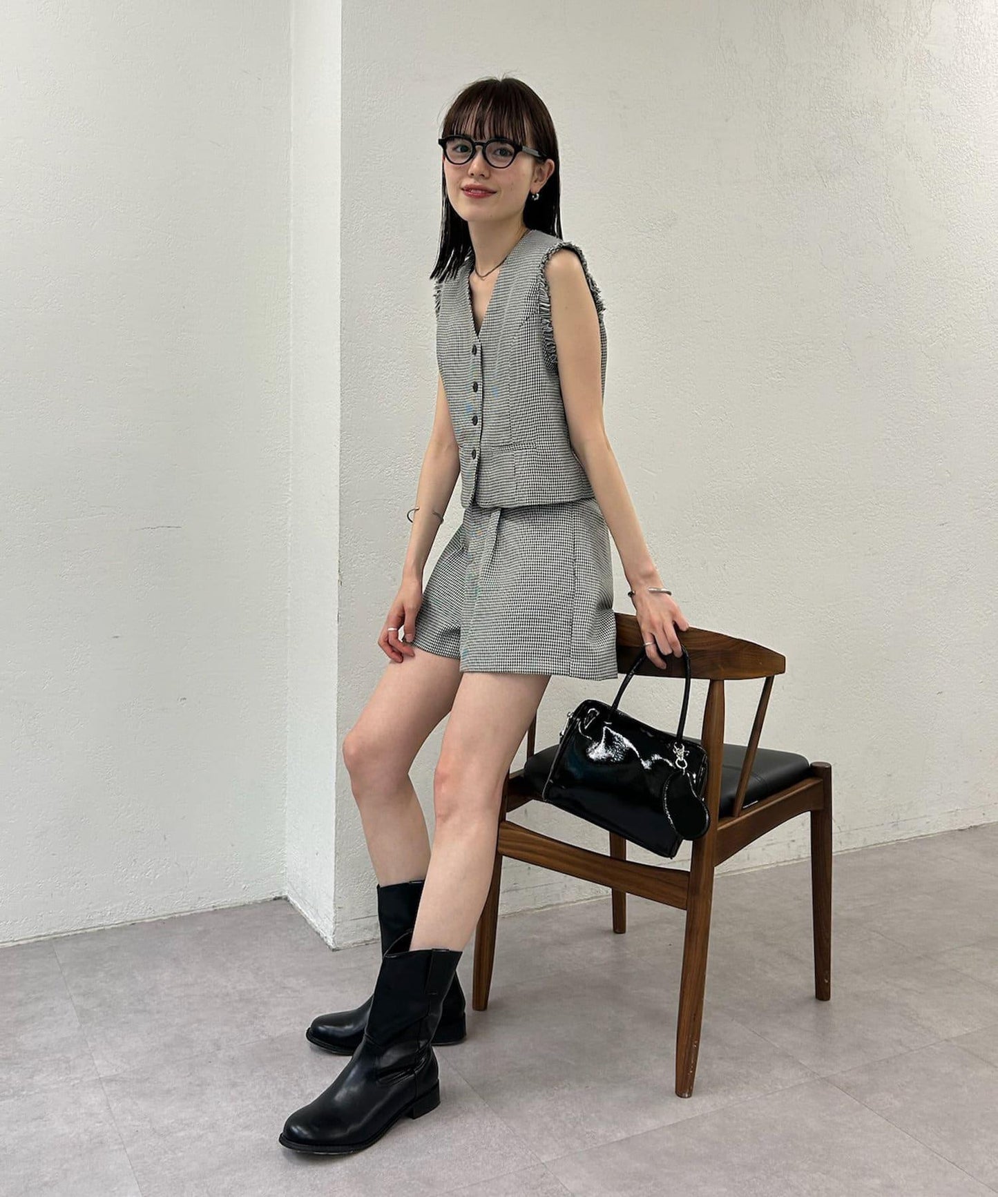 【森川企劃】格紋馬甲套裝