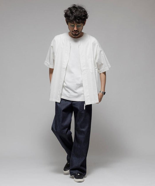 聯名 全拉鍊開衫 短袖襯衫 廣場領