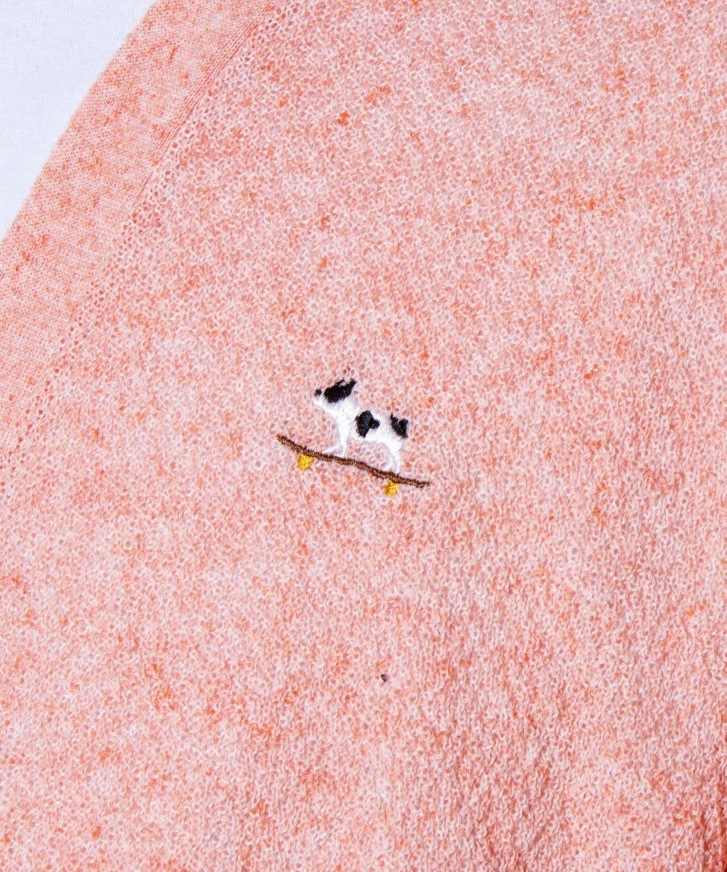 【GLOSTER】法國鬥牛犬刺繡 亞麻混紡 開衫 V領