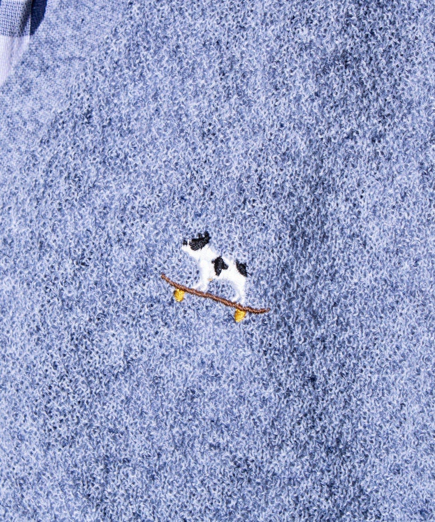 【GLOSTER】法國鬥牛犬刺繡 亞麻混紡 開衫 V領