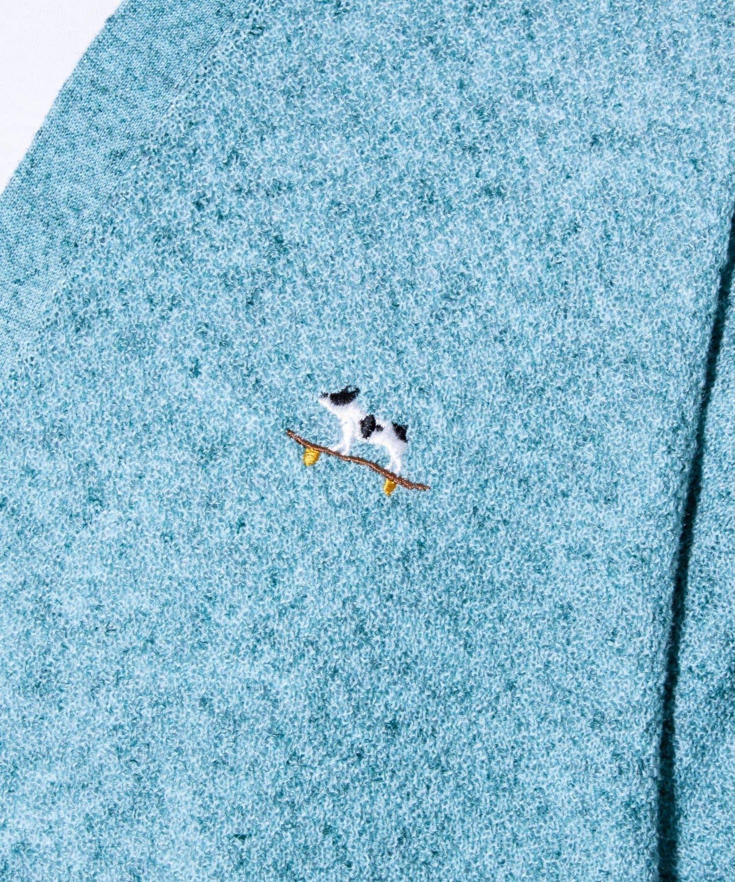 【GLOSTER】法國鬥牛犬刺繡 亞麻混紡 開衫 V領