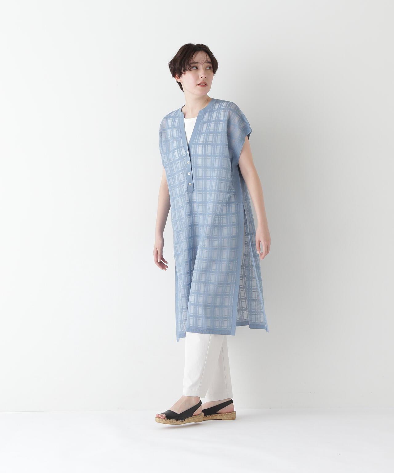 【·部分門店限定】透明格紋針織連衣裙