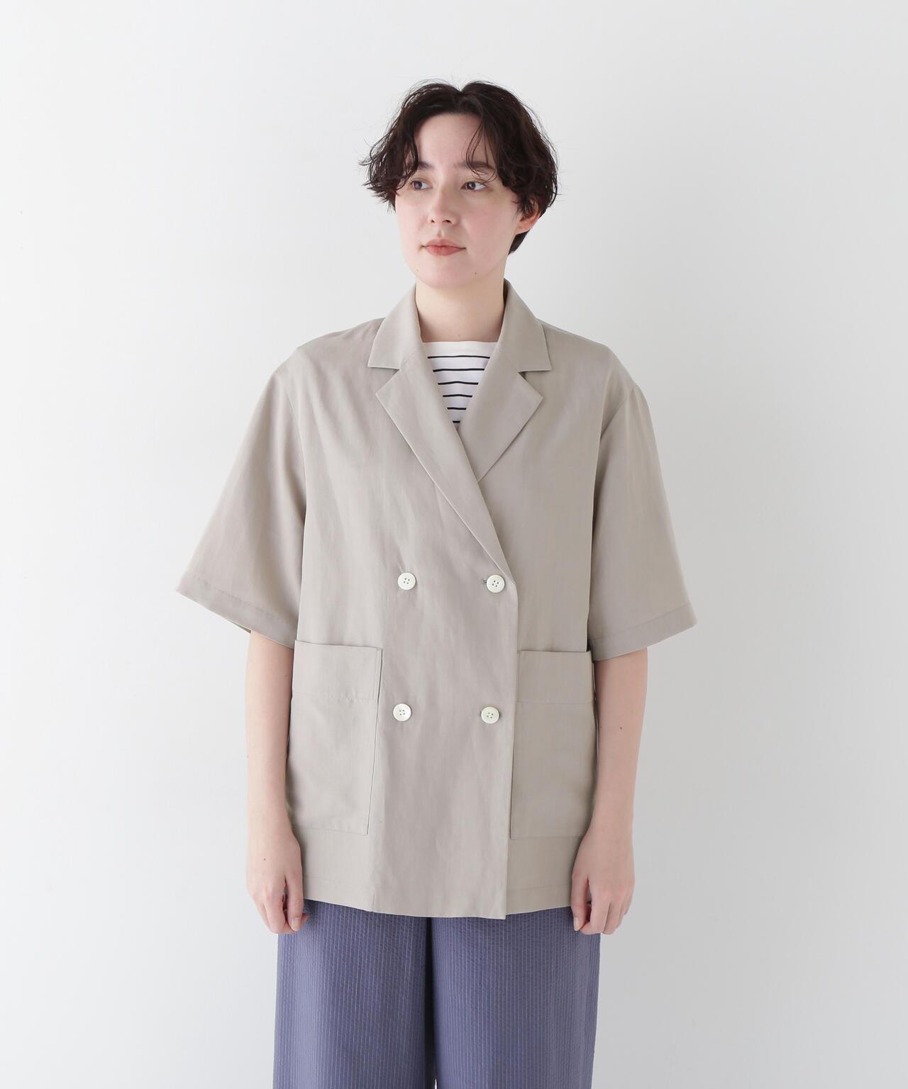 R/C麻光面格紋夾克