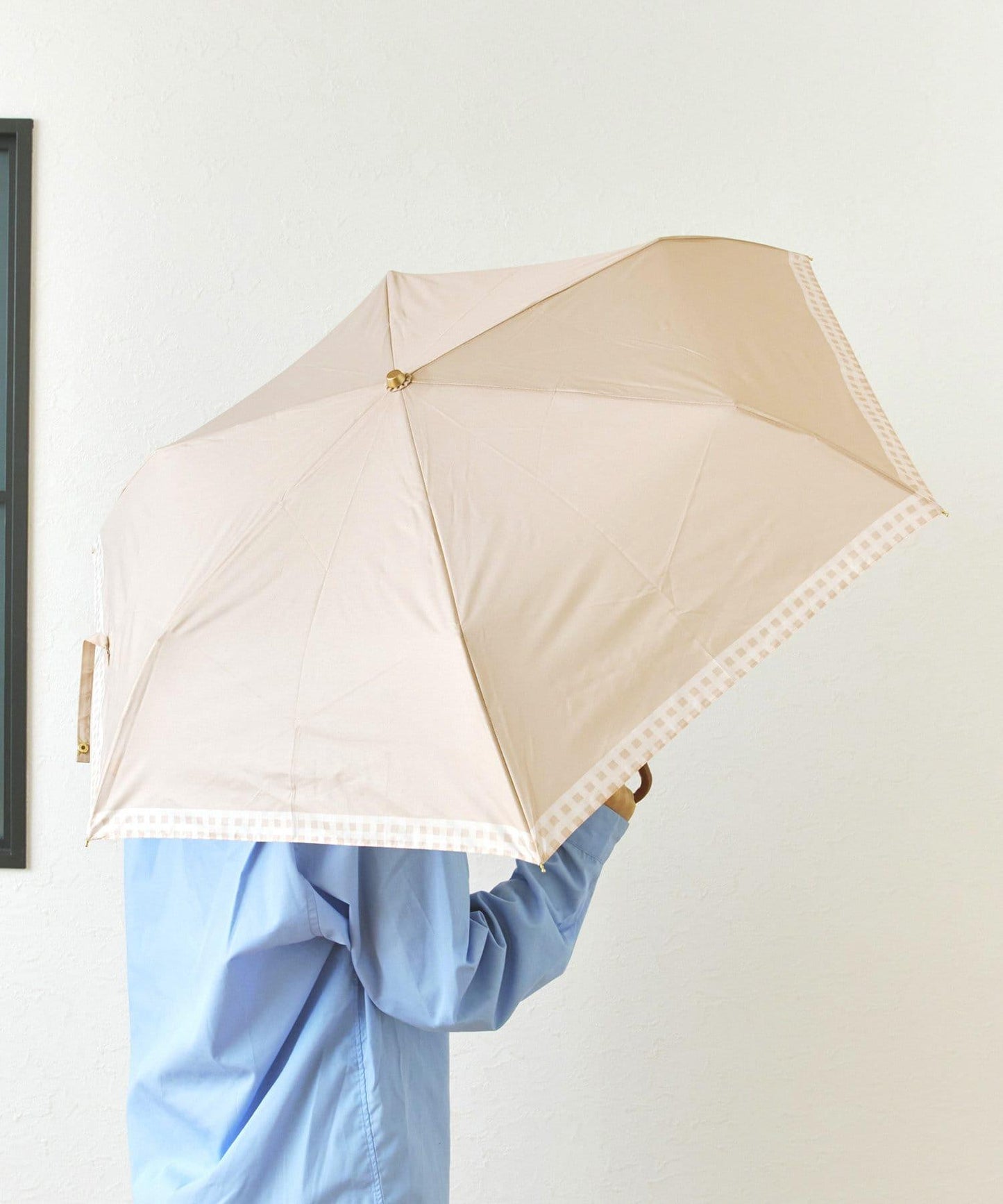 雨晴兼用雨傘折チェックライン
