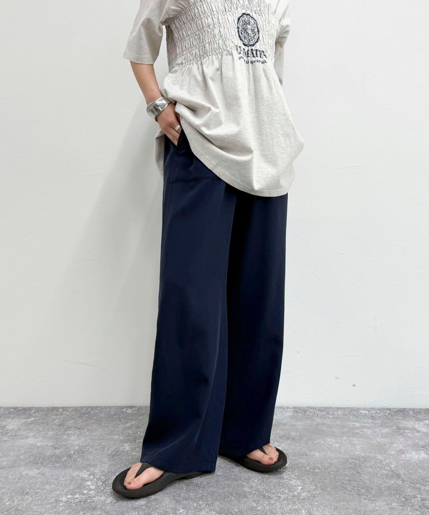 絲光亞麻休閒褲