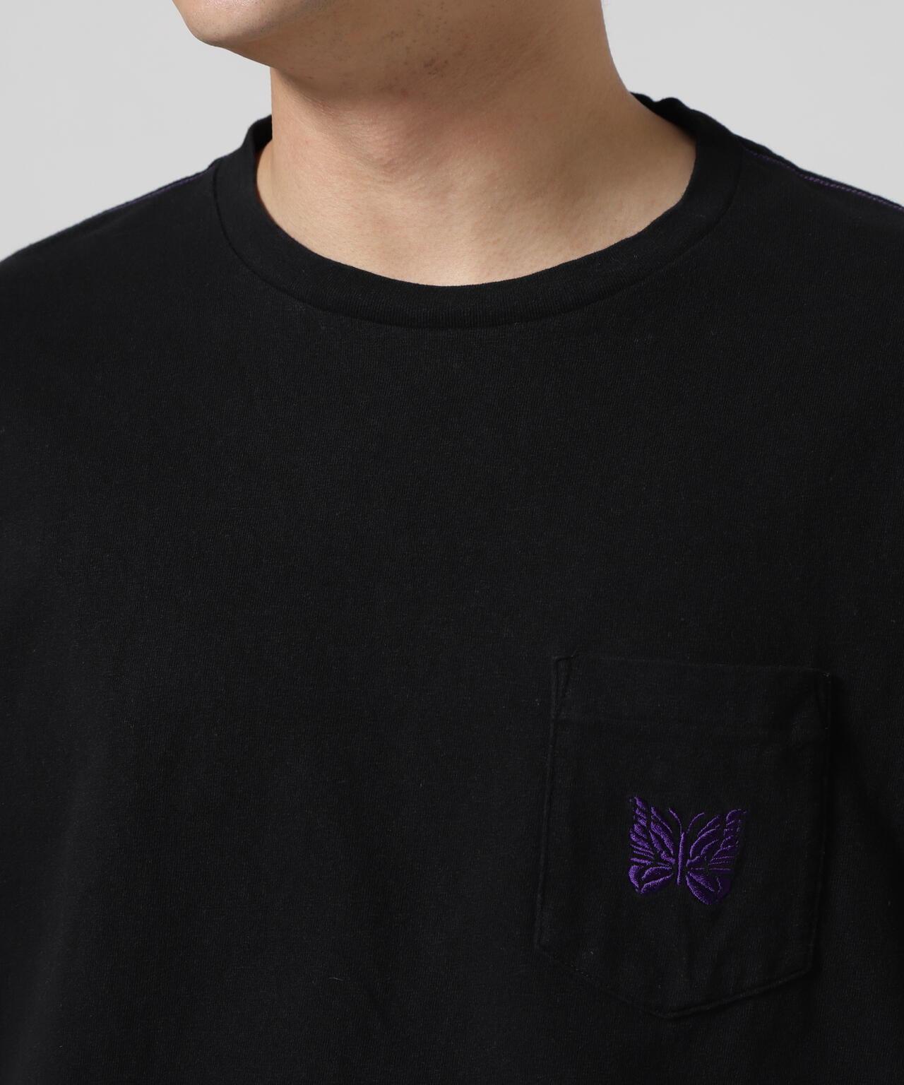 NEEDLES/S/S 蝴蝶刺繡口袋T恤 - 棉質傑西布