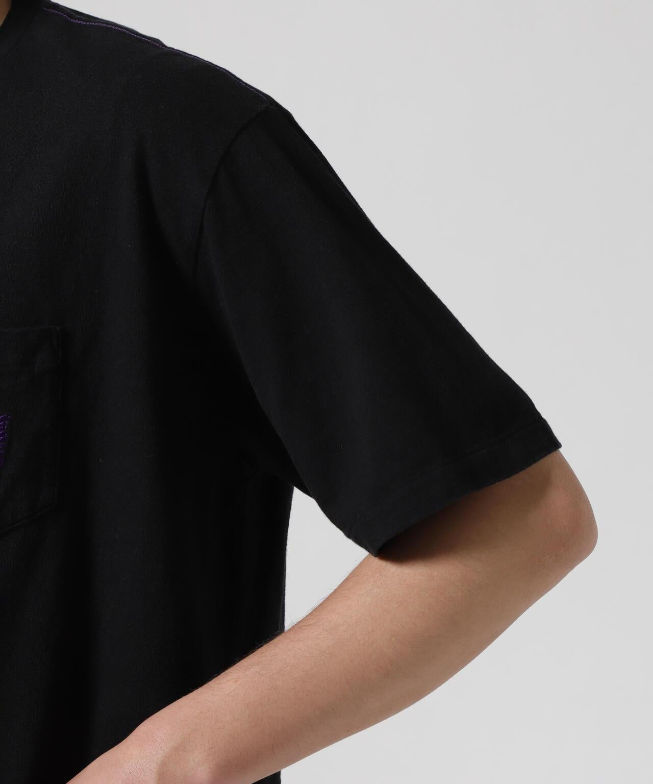 NEEDLES/S/S 蝴蝶刺繡口袋T恤 - 棉質傑西布