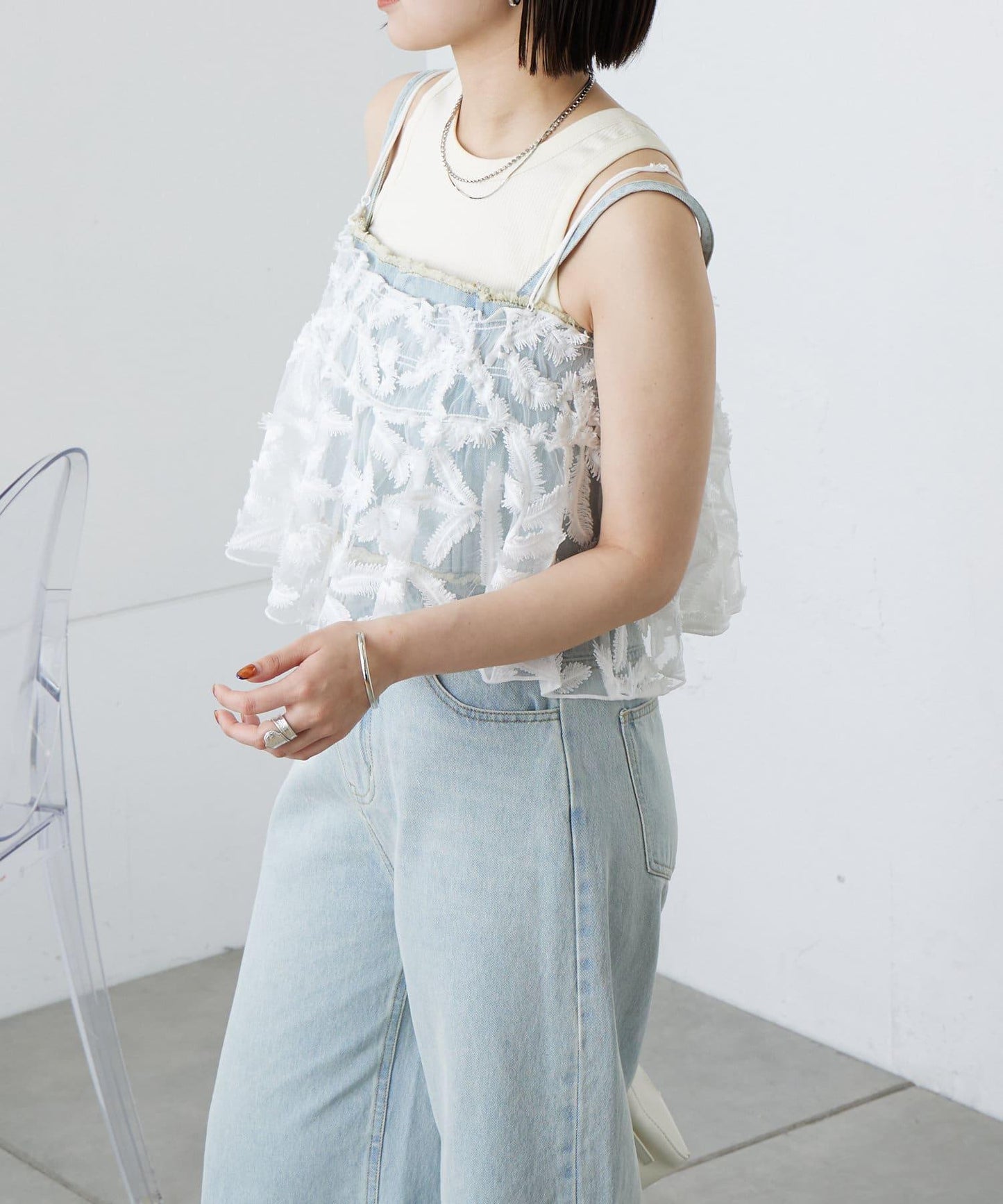 透明蕾絲背心
