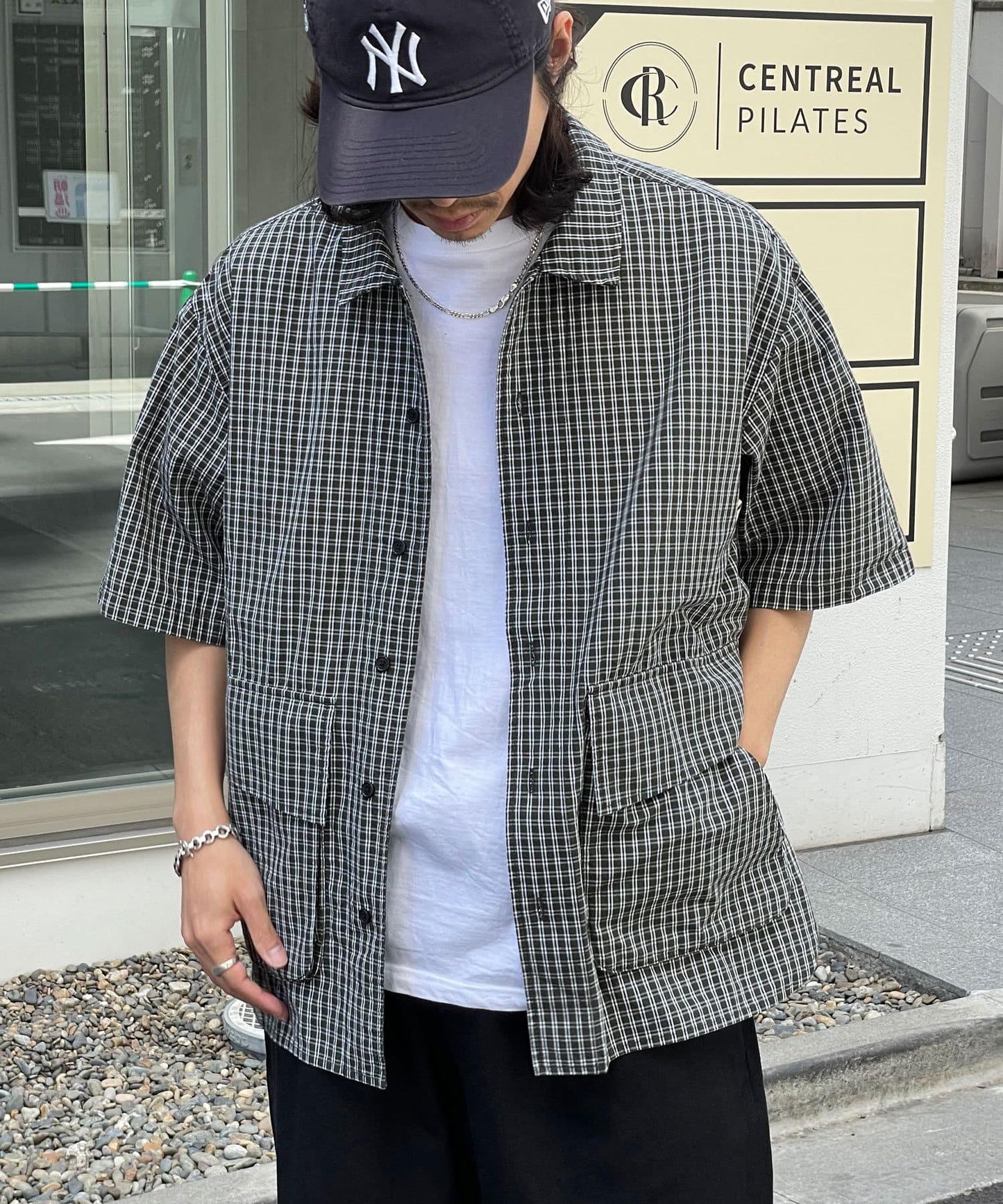 大口袋短袖襯衫
