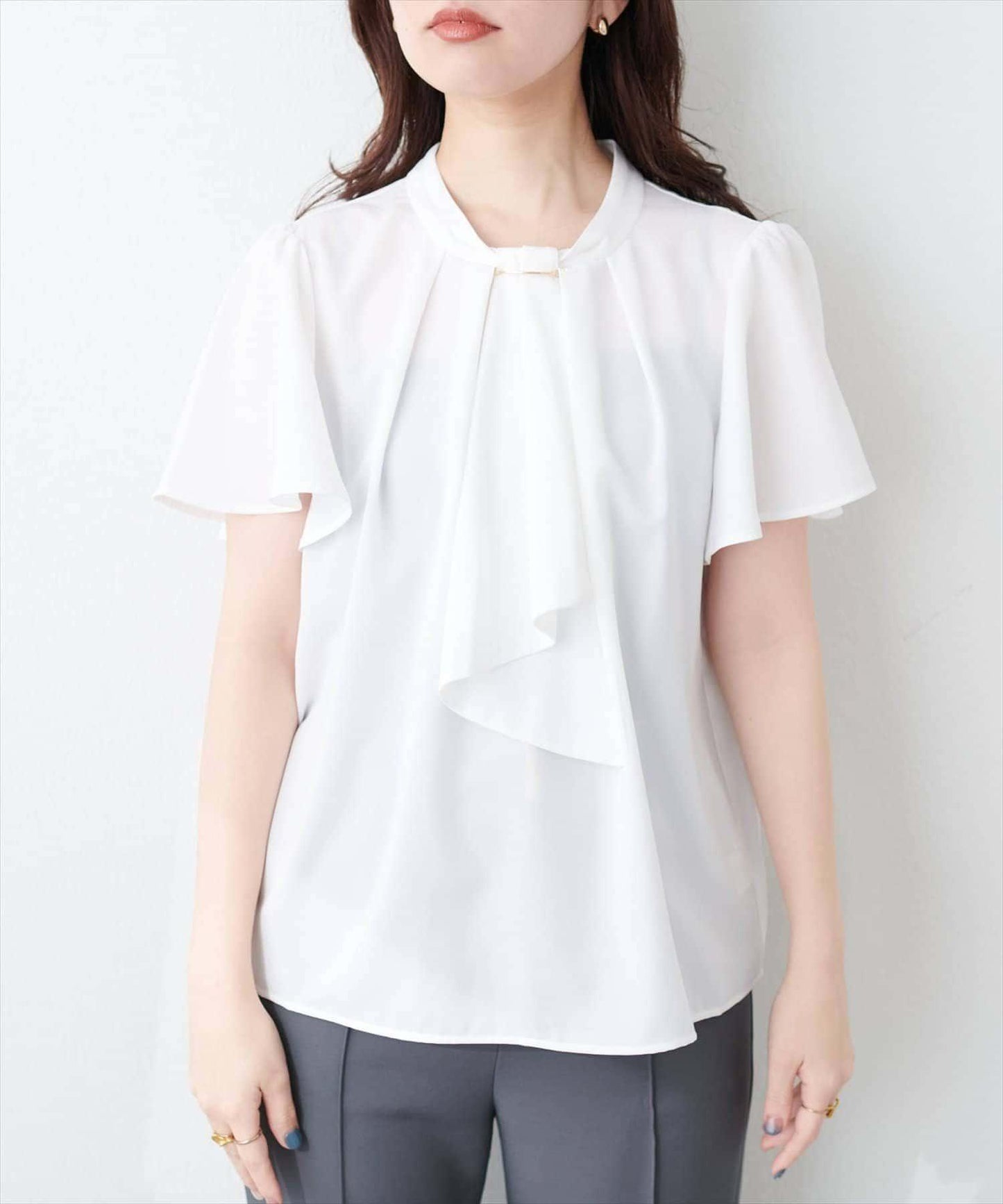 【限定】鑲金條領結襯衫