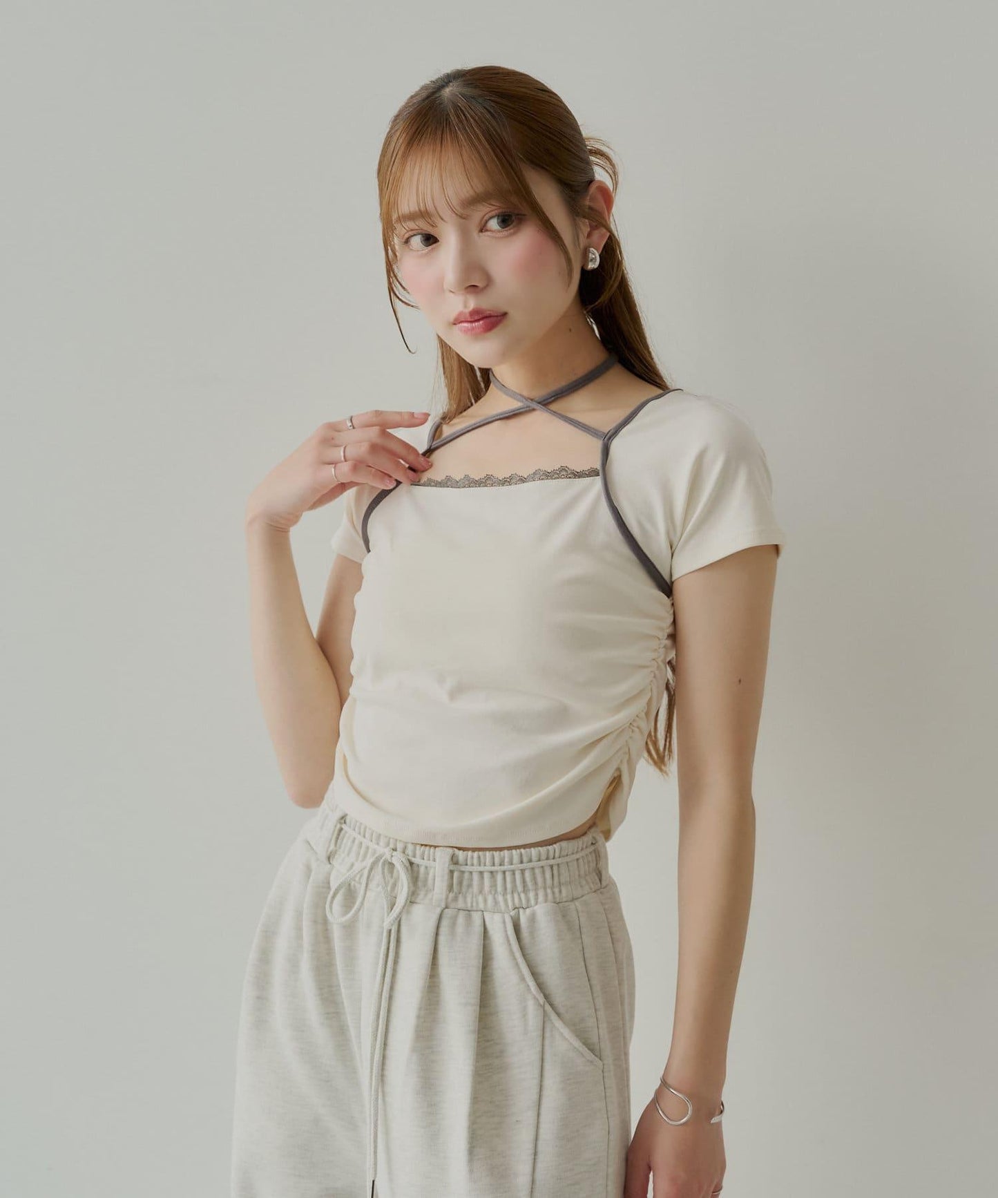 層疊設計法式T-shirt