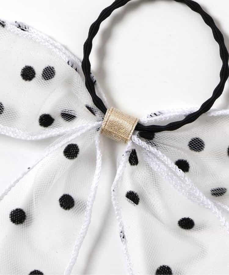 絲絨點綴蝴蝶結髮圈