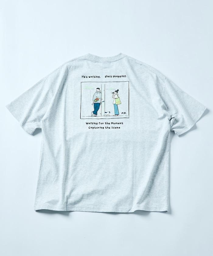 PK×FREAK'S STORE 聯名 大尺寸 後背印花 T恤 / 情侶