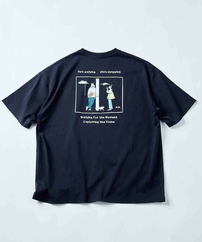 PK×FREAK'S STORE 聯名 大尺寸 後背印花 T恤 / 情侶