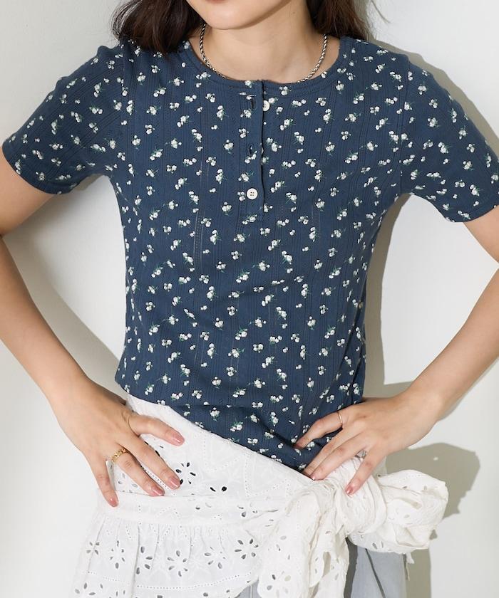 花紋針刺織物亨利T恤