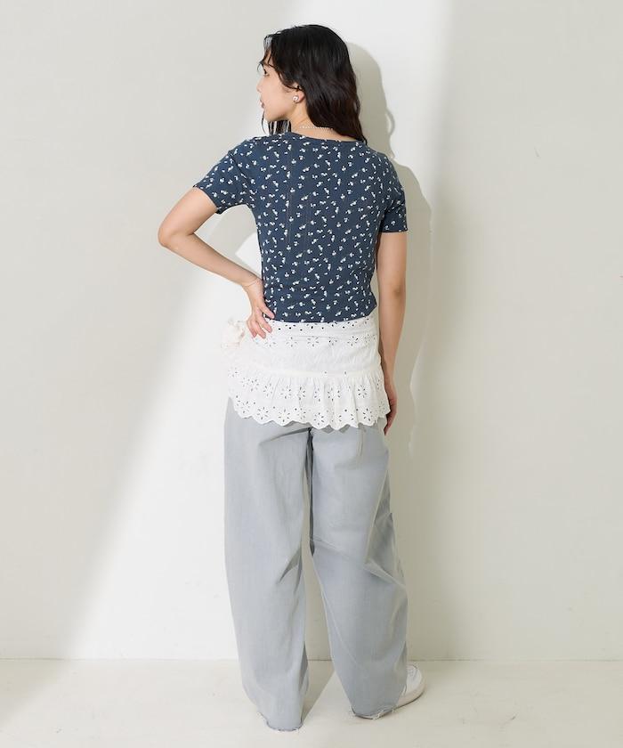 花紋針刺織物亨利T恤