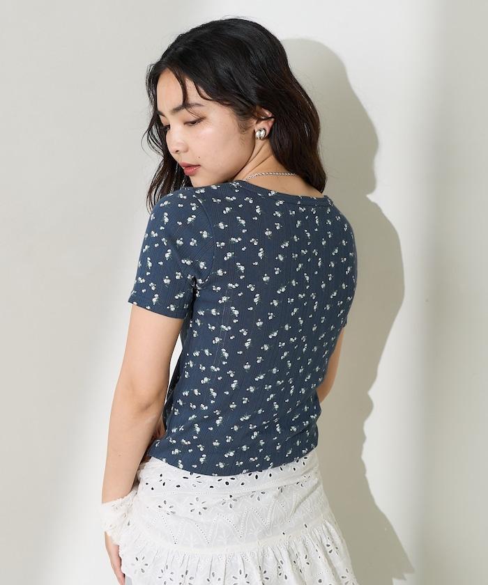 花紋針刺織物亨利T恤