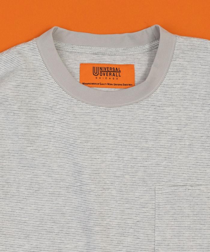 聯名 針條紋 工裝口袋 短袖T恤