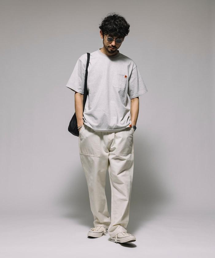 聯名 針條紋 工裝口袋 短袖T恤