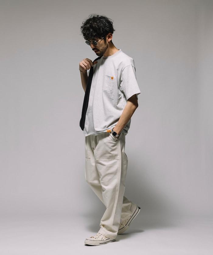 聯名 針條紋 工裝口袋 短袖T恤