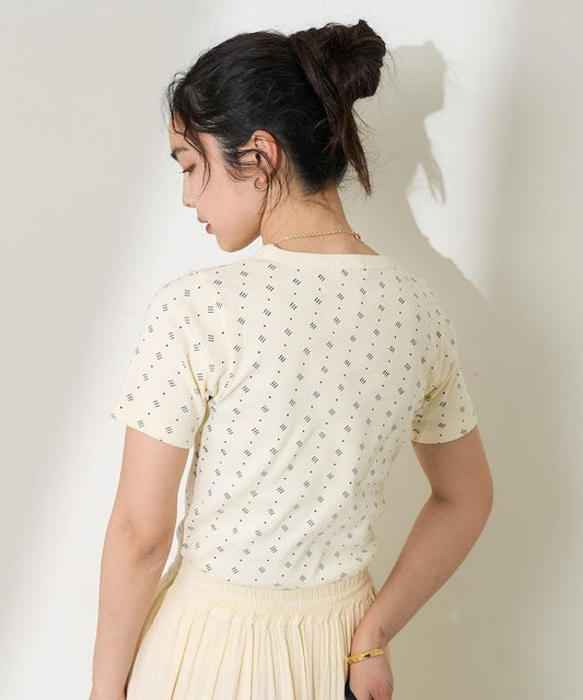 全印花針織緊身T恤