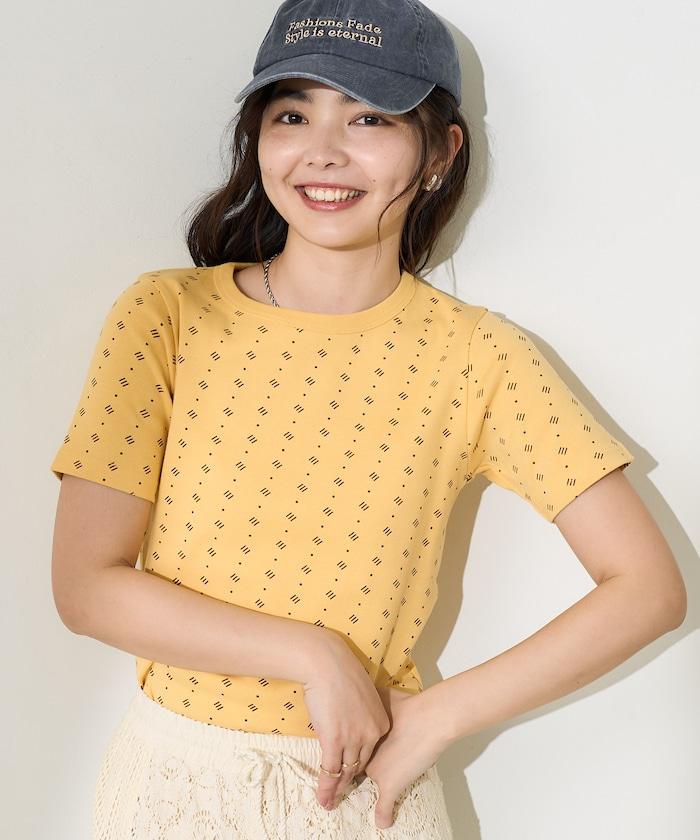 全印花針織緊身T恤