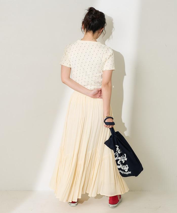 全印花針織緊身T恤