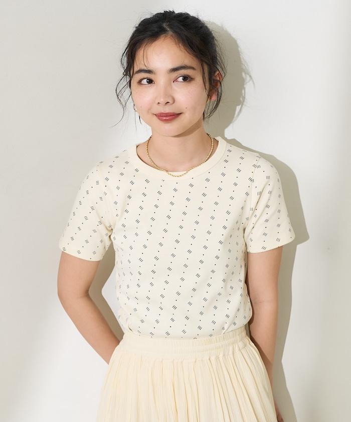 全印花針織緊身T恤