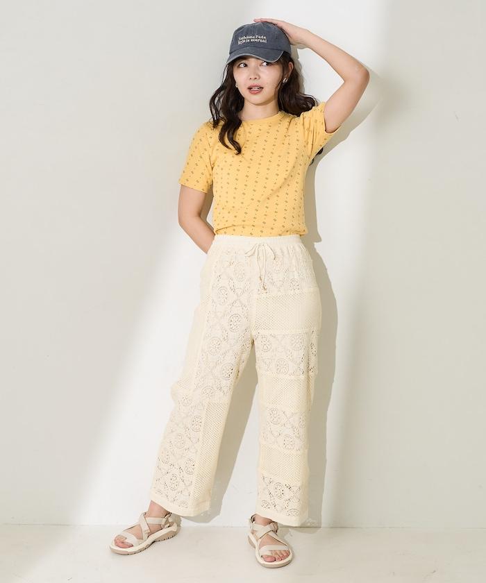 全印花針織緊身T恤