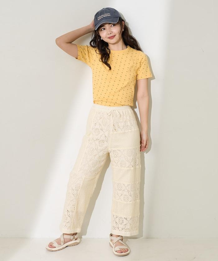 全印花針織緊身T恤