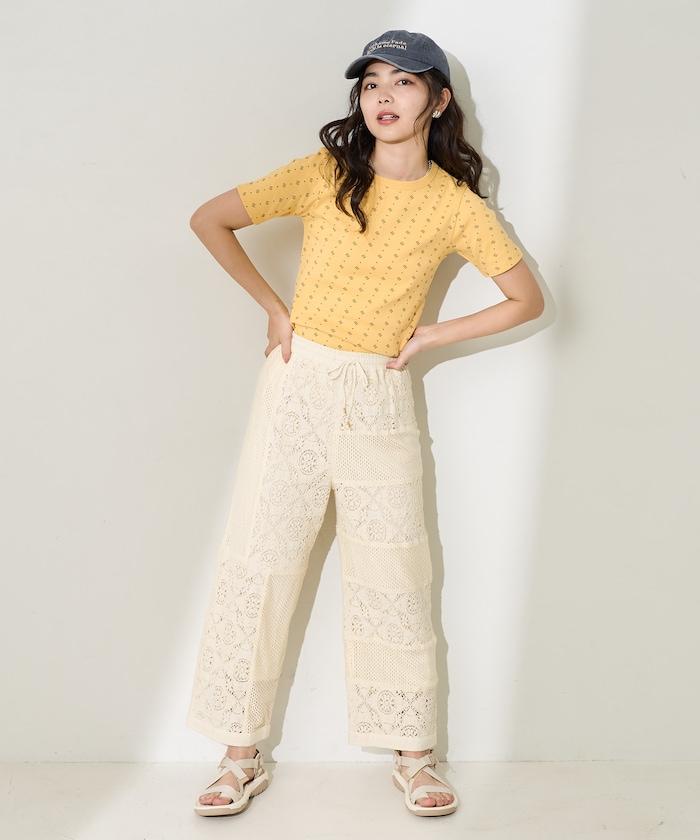 全印花針織緊身T恤