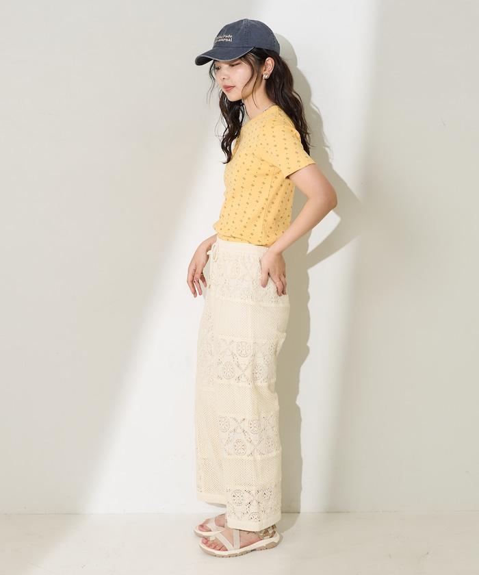 全印花針織緊身T恤