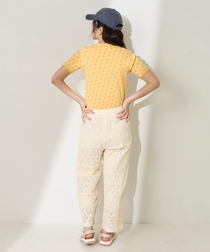 全印花針織緊身T恤