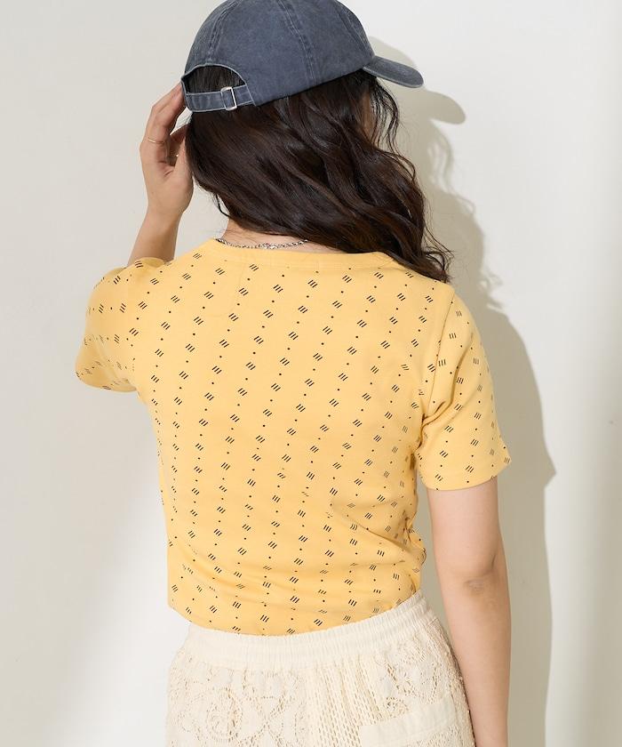 全印花針織緊身T恤