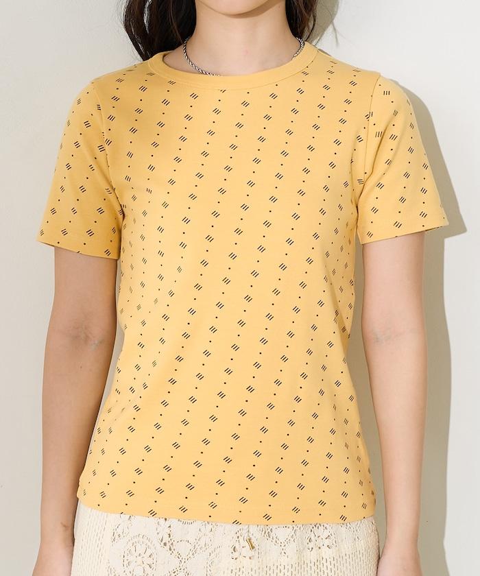 全印花針織緊身T恤