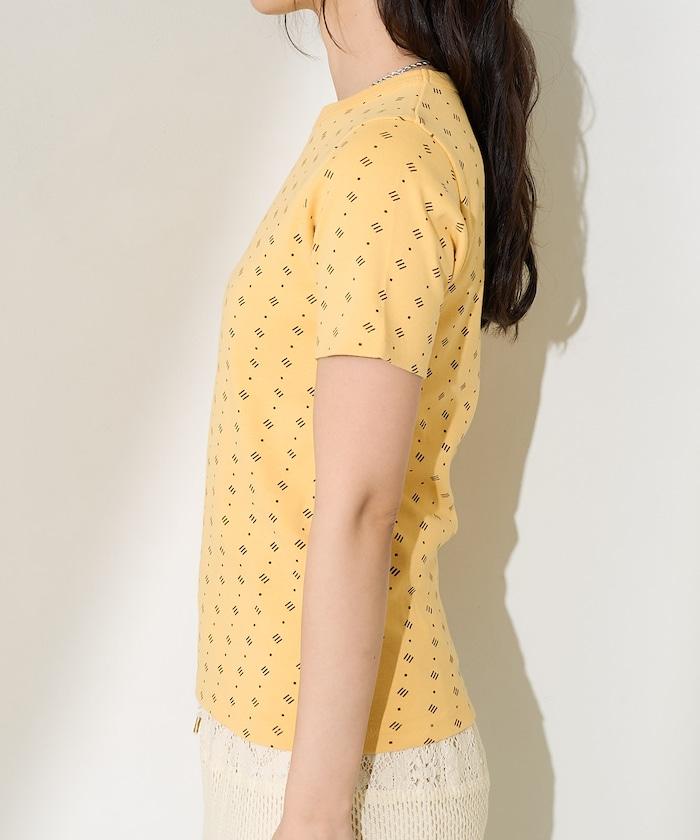 全印花針織緊身T恤