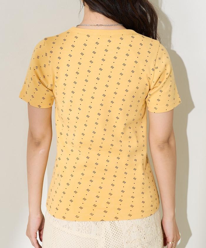 全印花針織緊身T恤