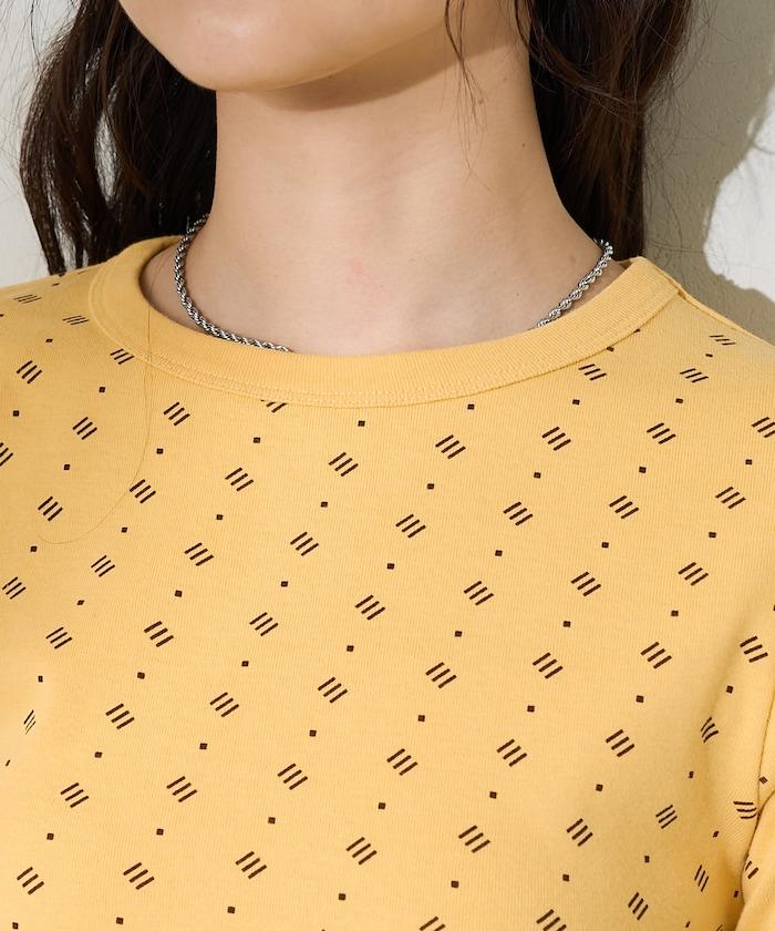 全印花針織緊身T恤