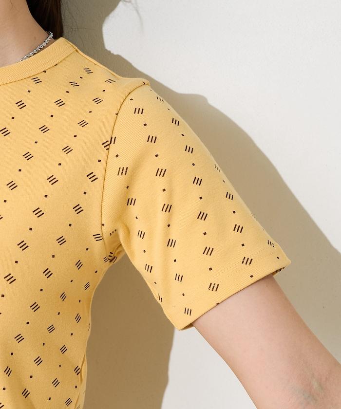 全印花針織緊身T恤