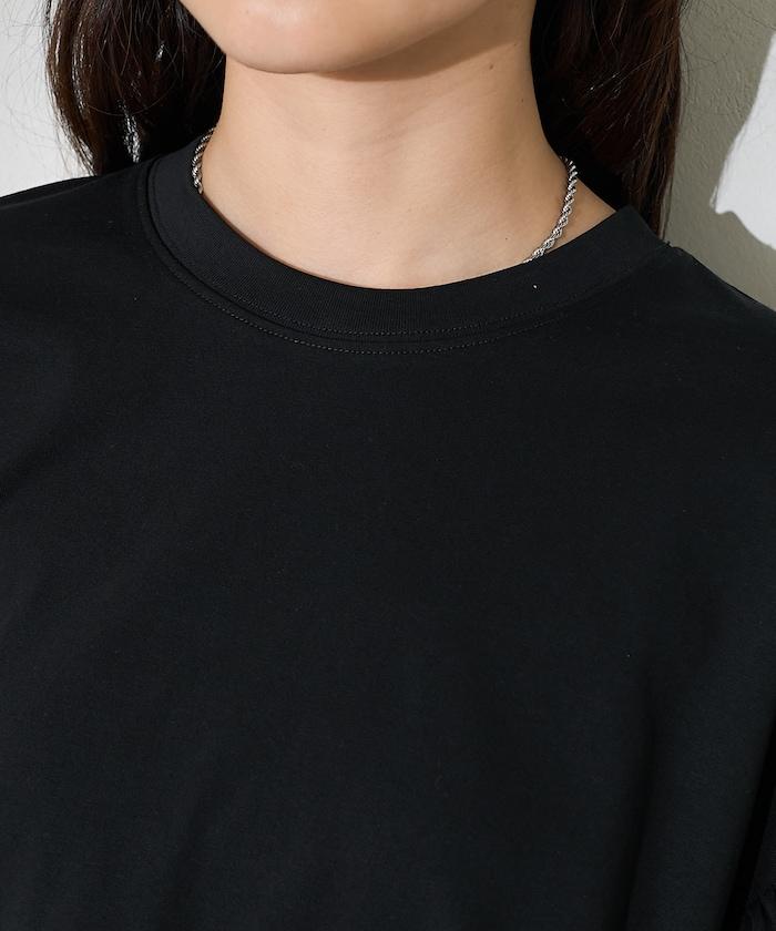 <防紫外線>多功能袖口荷葉邊短袖T恤/功能性材料拼接T恤