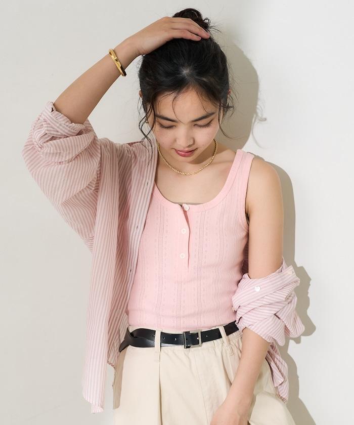 針孔針織亨利背心