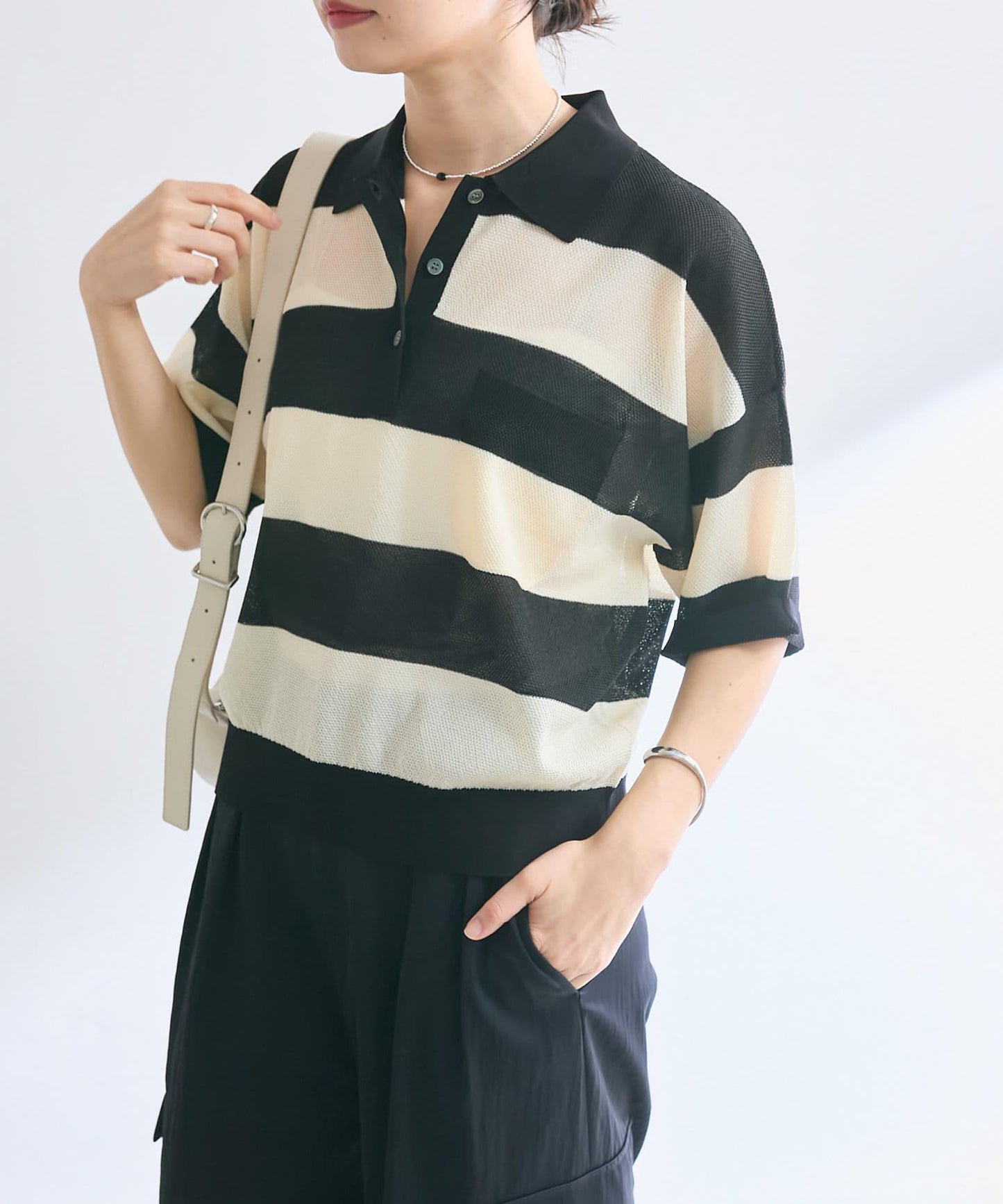 【大人也容易穿著】連衣條紋針織衫