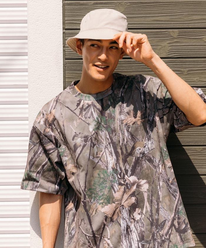《AIR》DRY 高功能材料 7.7盎司 大尺寸 圓領口袋T恤 樹木迷彩/吸溼速幹/遮熱性UV