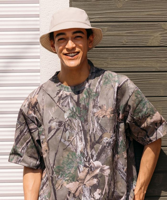 《AIR》DRY 高功能材料 7.7盎司 大尺寸 圓領口袋T恤 樹木迷彩/吸溼速幹/遮熱性UV