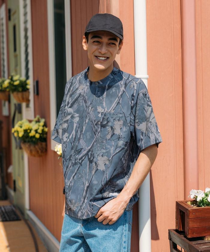 《AIR》DRY 高功能材料 7.7盎司 大尺寸 圓領口袋T恤 樹木迷彩/吸溼速幹/遮熱性UV