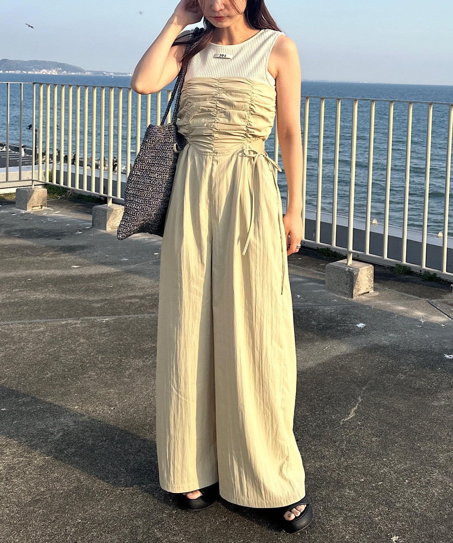 2件套露臍揹帶褲