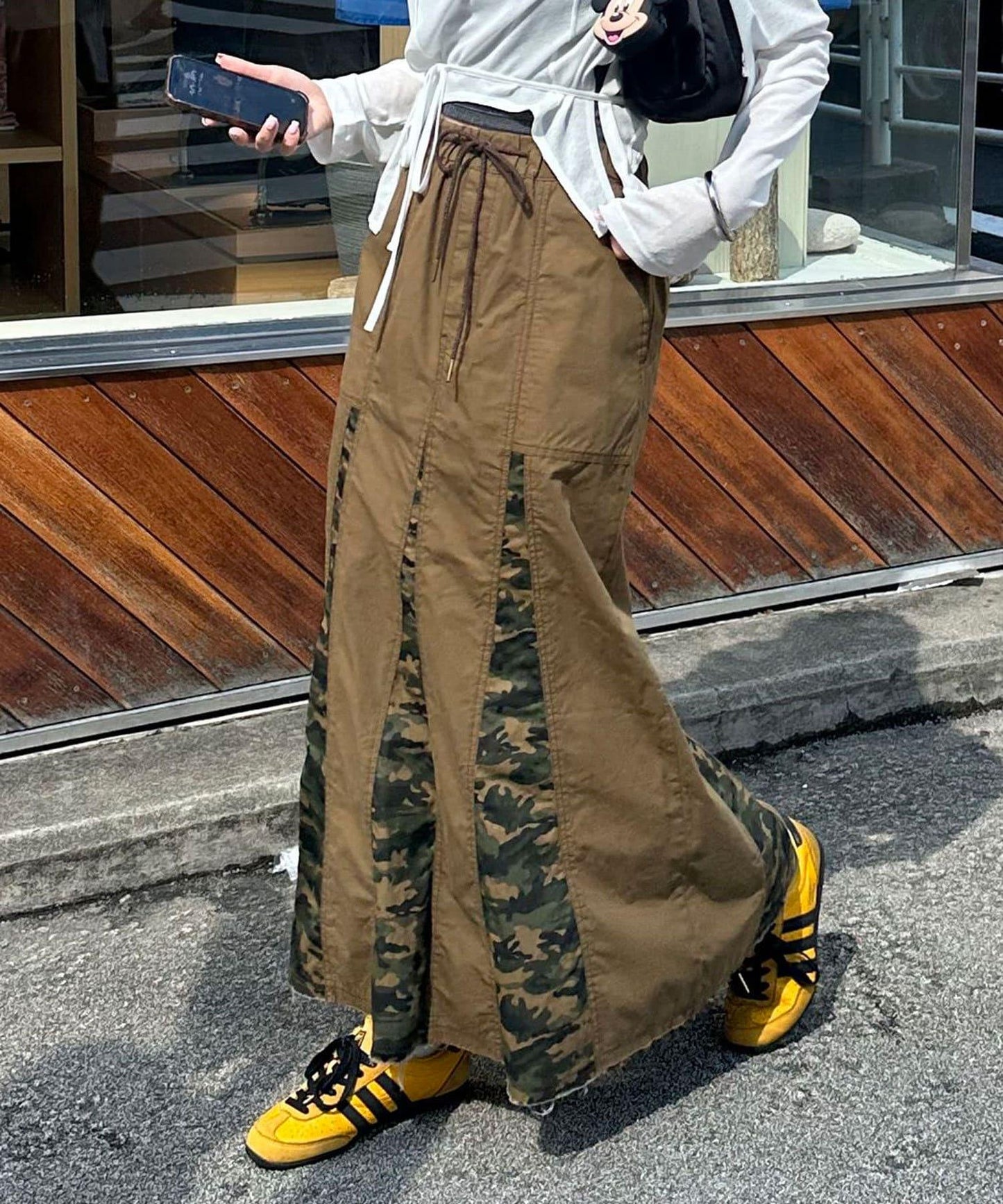 迷彩圖案拼接軍裝裙