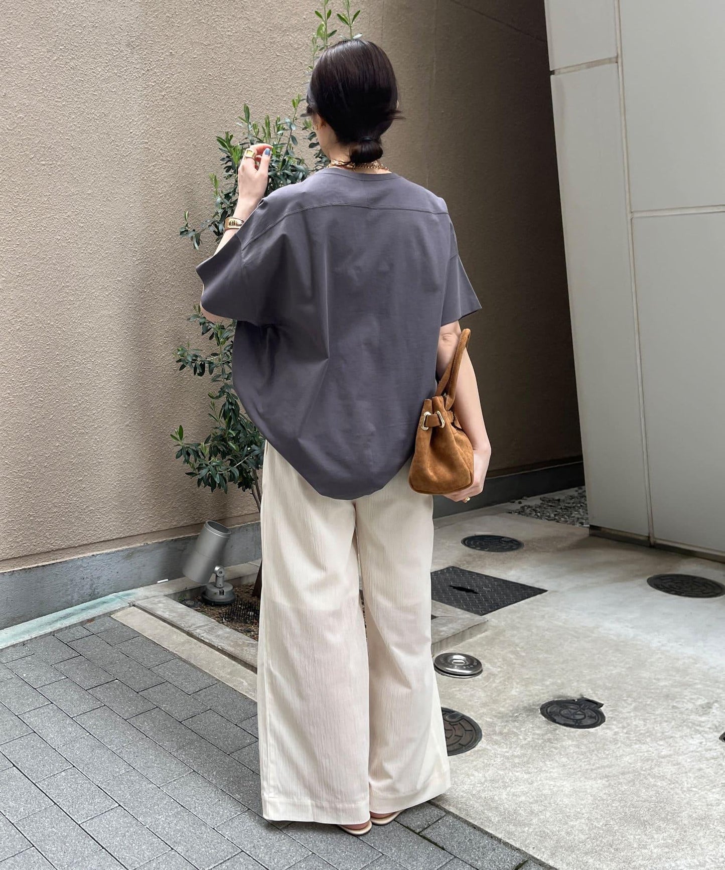 透視薄紗寬鬆褲