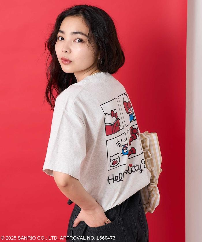 三麗鷗 'HELLO KITTY' 背面印花四格T恤